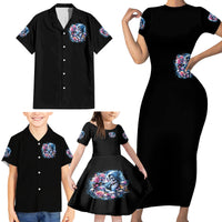 Couple Skull Family Matching Short Sleeve Bodycon Dress and Hawaiian Shirt From Our Firse Kiss - Wonder Print Shop