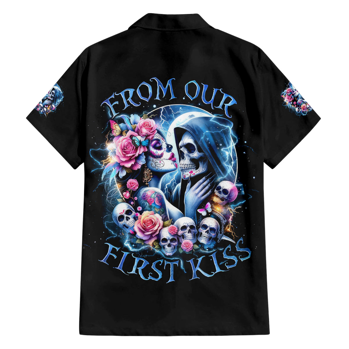 Couple Skull Hawaiian Shirt From Our Firse Kiss - Wonder Print Shop