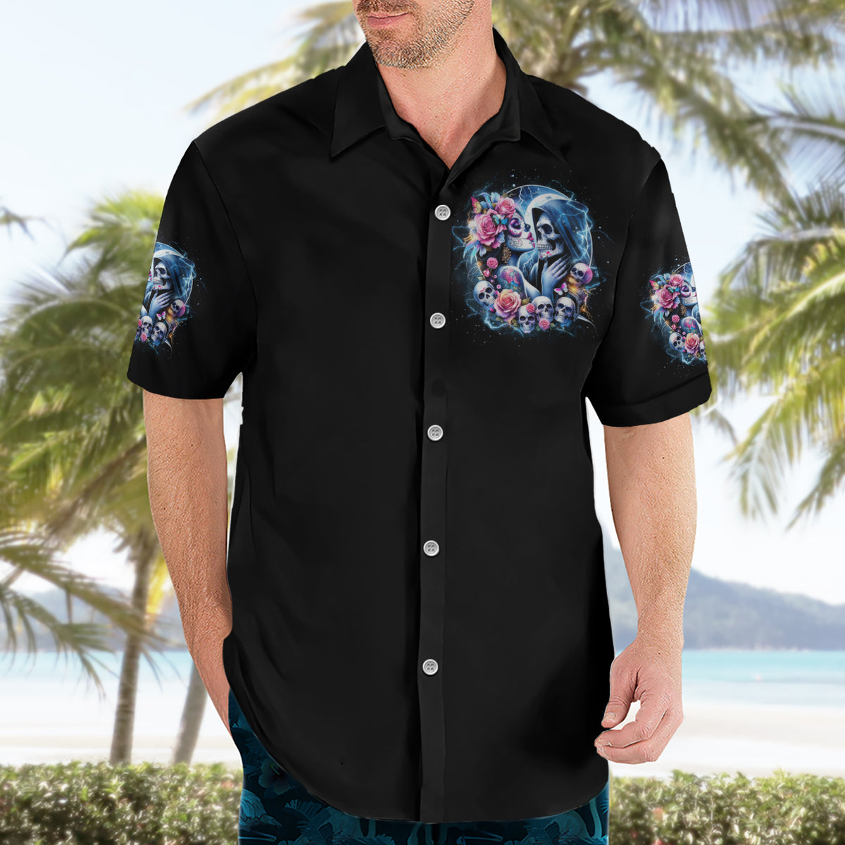 Couple Skull Hawaiian Shirt From Our Firse Kiss - Wonder Print Shop