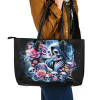 Couple Skull Leather Tote Bag From Our Firse Kiss - Wonder Print Shop