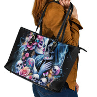 Couple Skull Leather Tote Bag From Our Firse Kiss - Wonder Print Shop