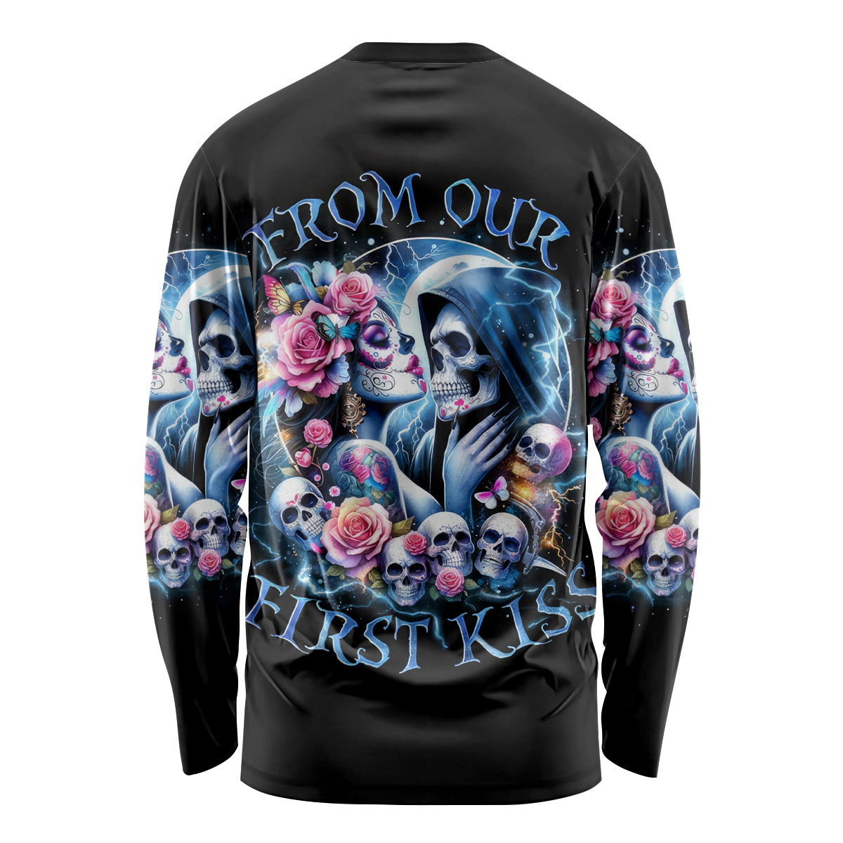 Couple Skull Long Sleeve Shirt From Our Firse Kiss - Wonder Print Shop