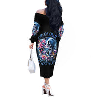 Couple Skull Off The Shoulder Long Sleeve Dress From Our Firse Kiss - Wonder Print Shop