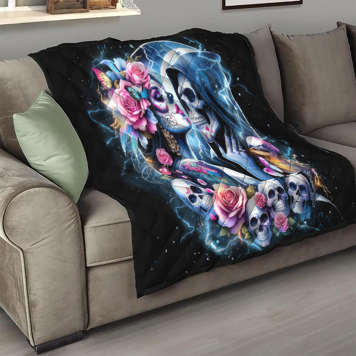 Couple Skull Quilt From Our Firse Kiss - Wonder Print Shop