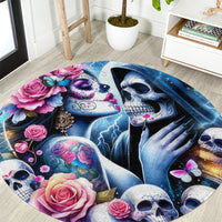 Couple Skull Round Carpet From Our Firse Kiss