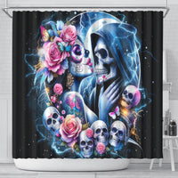 Couple Skull Shower Curtain From Our Firse Kiss