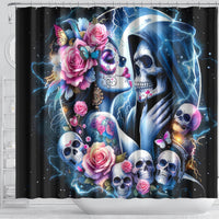 Couple Skull Shower Curtain From Our Firse Kiss