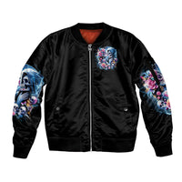 Couple Skull Sleeve Zip Bomber Jacket From Our Firse Kiss - Wonder Print Shop