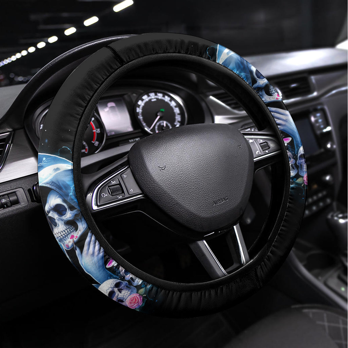 Couple Skull Steering Wheel Cover From Our Firse Kiss - Wonder Print Shop