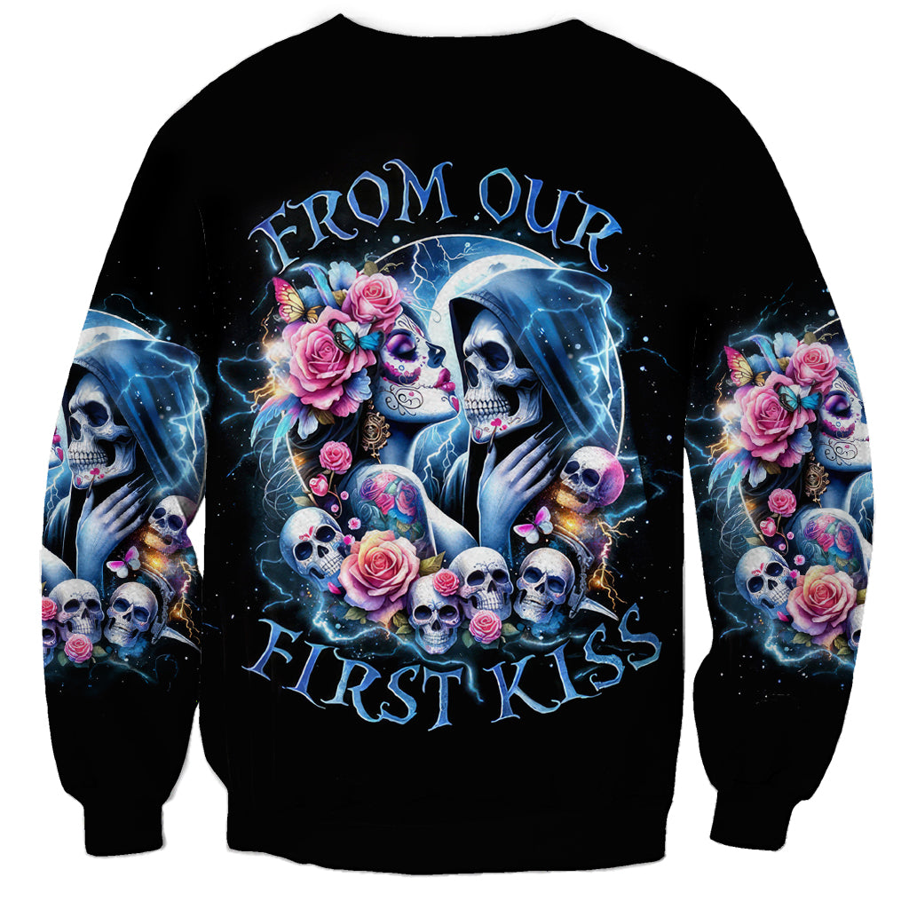 Couple Skull Sweatshirt From Our Firse Kiss - Wonder Print Shop