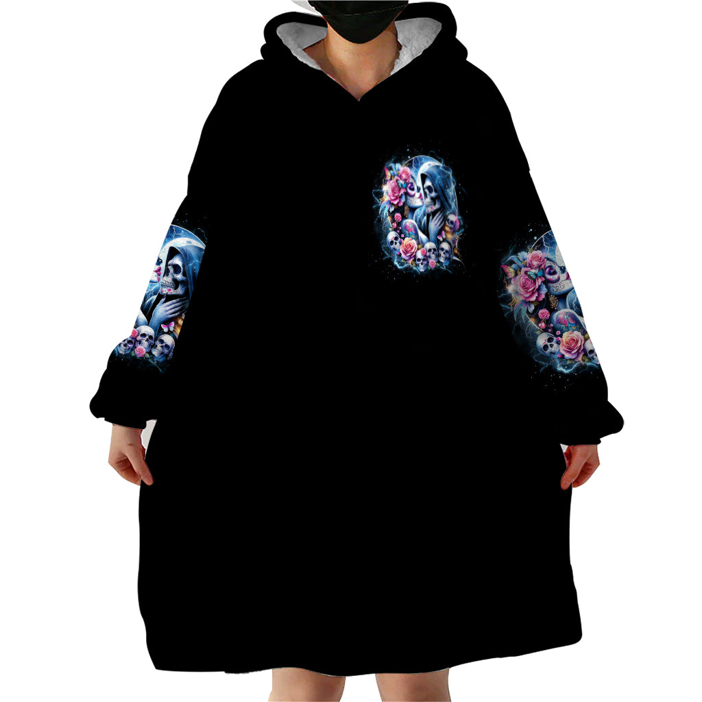 Couple Skull Wearable Blanket Hoodie From Our Firse Kiss - Wonder Print Shop
