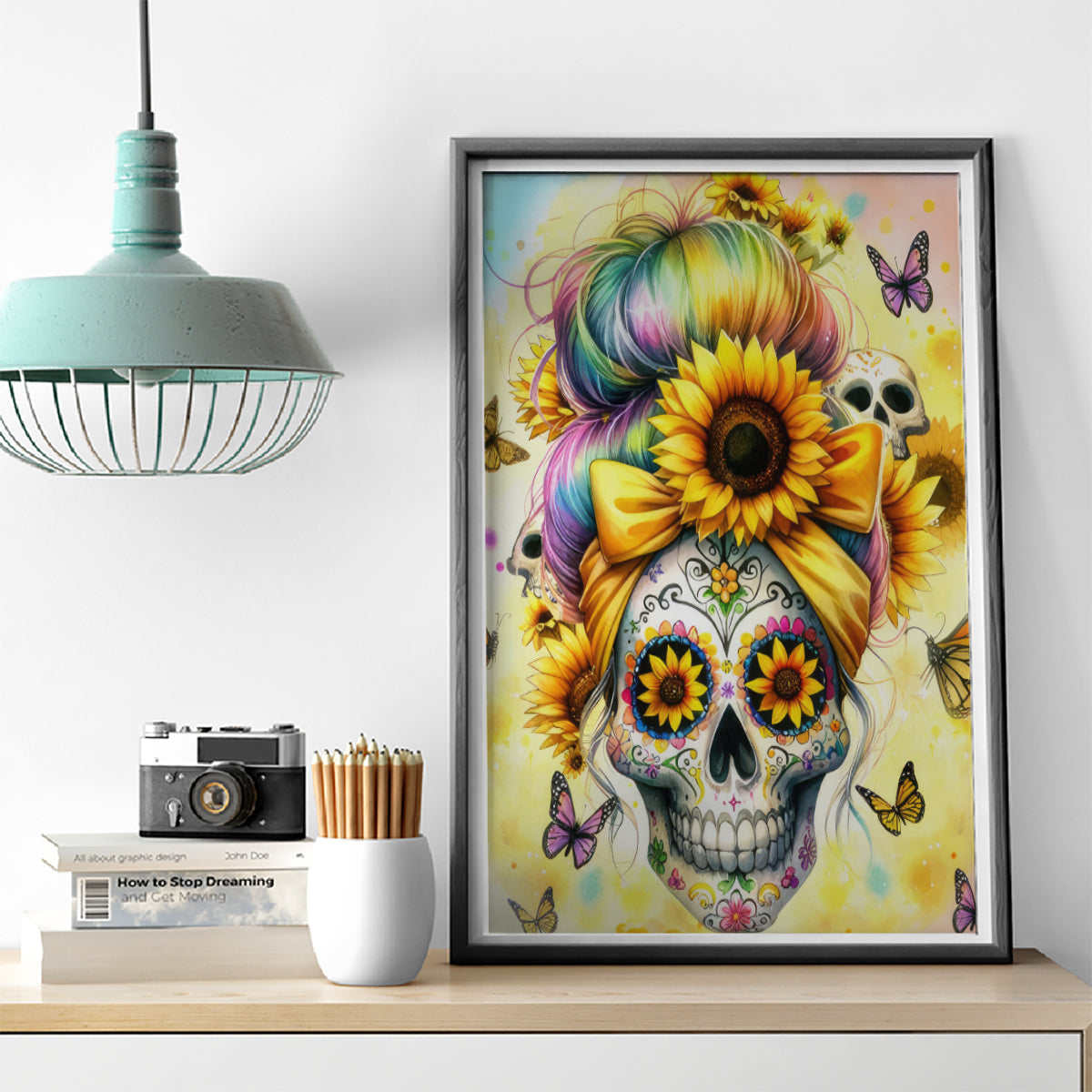 Sunflower Skull Canvas Wall Art She Is Sunshine Mixed With A Little Hurricane - Wonder Print Shop