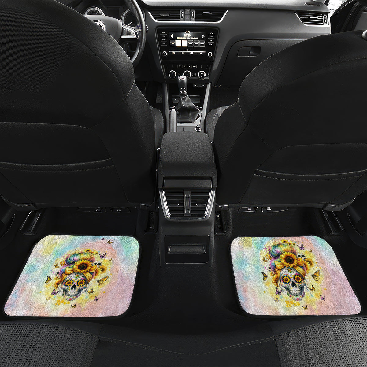 Sunflower Skull Car Mats She Is Sunshine Mixed With A Little Hurricane - Wonder Print Shop