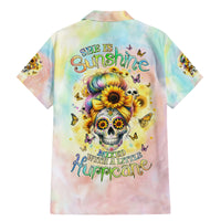 Sunflower Skull Family Matching Mermaid Dress and Hawaiian Shirt She Is Sunshine Mixed With A Little Hurricane - Wonder Print Shop