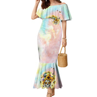 Sunflower Skull Family Matching Mermaid Dress and Hawaiian Shirt She Is Sunshine Mixed With A Little Hurricane - Wonder Print Shop