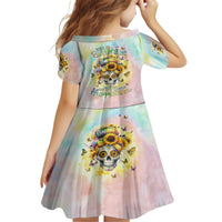 Sunflower Skull Family Matching Off Shoulder Maxi Dress and Hawaiian Shirt She Is Sunshine Mixed With A Little Hurricane - Wonder Print Shop