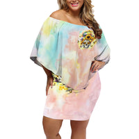 Sunflower Skull Family Matching Off Shoulder Short Dress and Hawaiian Shirt She Is Sunshine Mixed With A Little Hurricane - Wonder Print Shop