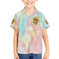 Sunflower Skull Family Matching Puletasi and Hawaiian Shirt She Is Sunshine Mixed With A Little Hurricane - Wonder Print Shop