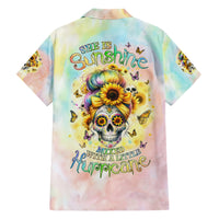 Sunflower Skull Hawaiian Shirt She Is Sunshine Mixed With A Little Hurricane - Wonder Print Shop