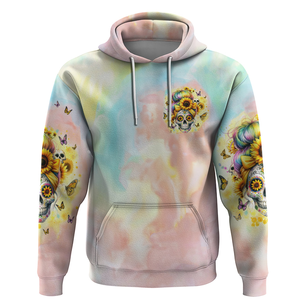 Sunflower Skull Hoodie She Is Sunshine Mixed With A Little Hurricane - Wonder Print Shop