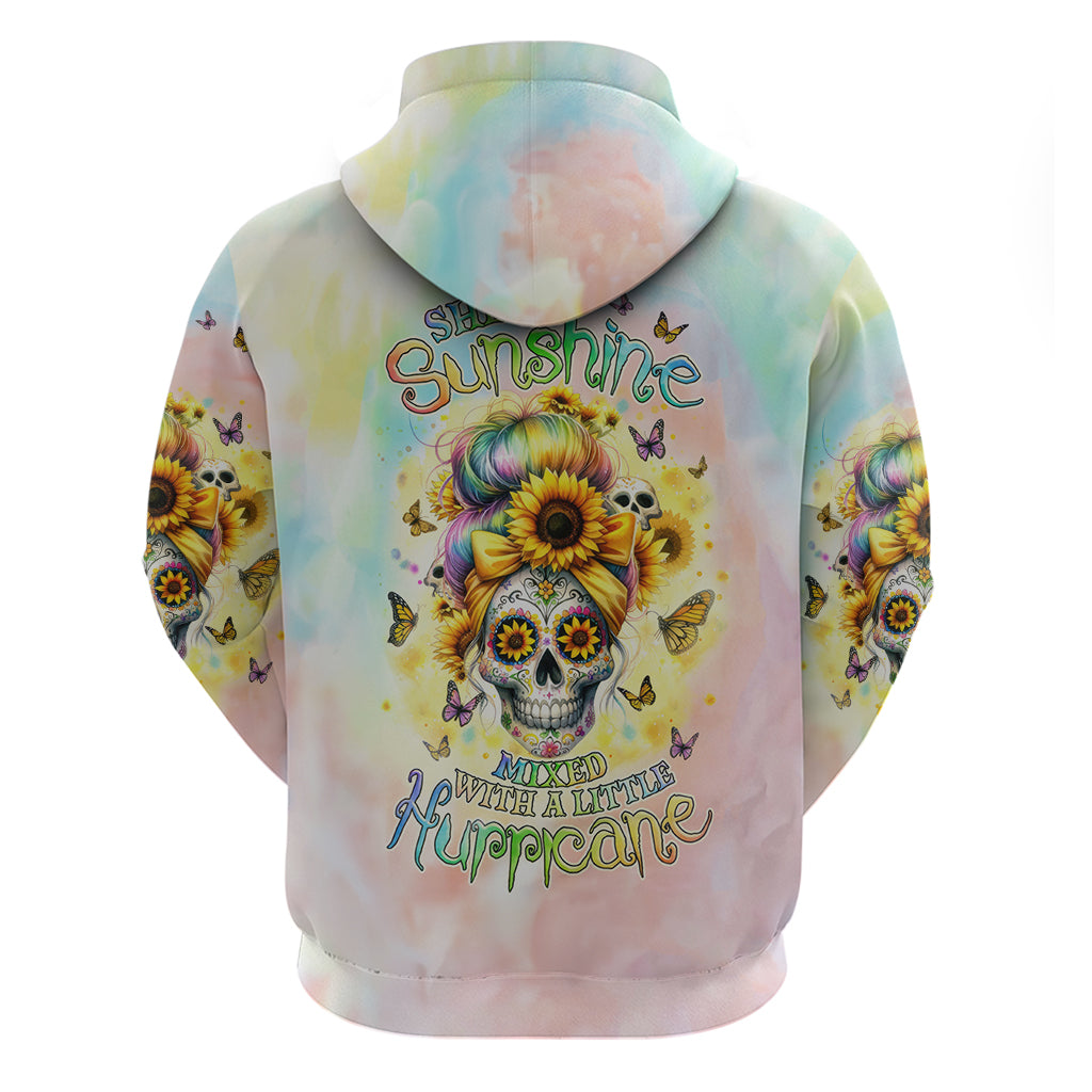 Sunflower Skull Hoodie She Is Sunshine Mixed With A Little Hurricane - Wonder Print Shop