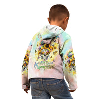 Sunflower Skull Kid Hoodie She Is Sunshine Mixed With A Little Hurricane - Wonder Print Shop