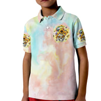 Sunflower Skull Kid Polo Shirt She Is Sunshine Mixed With A Little Hurricane - Wonder Print Shop