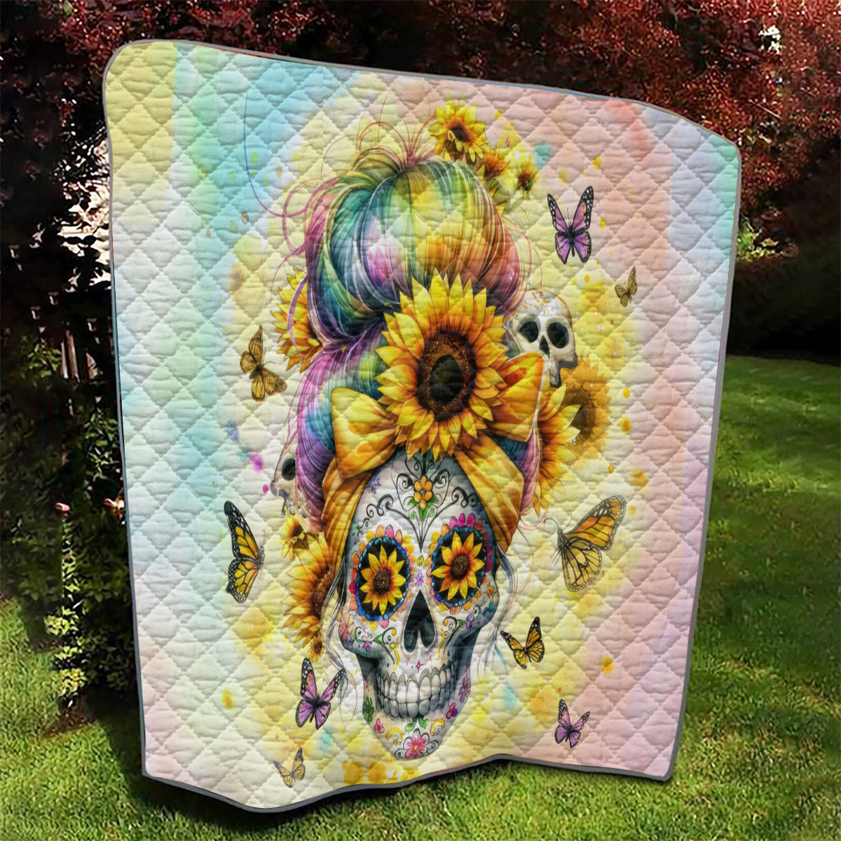 Sunflower Skull Quilt She Is Sunshine Mixed With A Little Hurricane - Wonder Print Shop