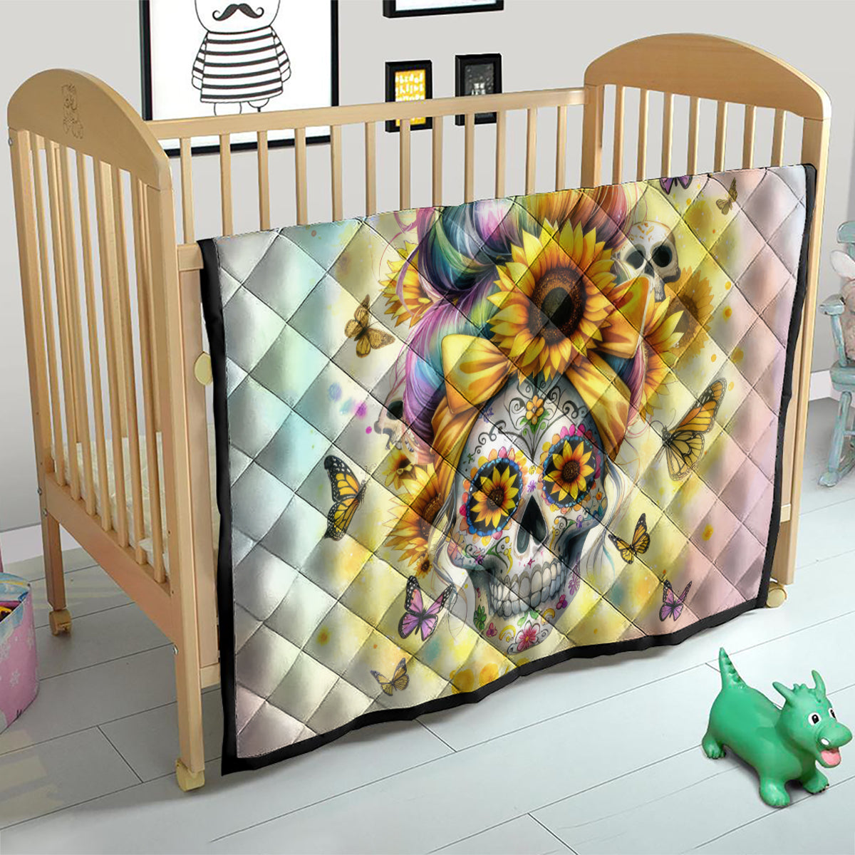 Sunflower Skull Quilt She Is Sunshine Mixed With A Little Hurricane - Wonder Print Shop