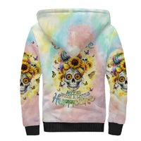 Sunflower Skull Sherpa Hoodie She Is Sunshine Mixed With A Little Hurricane - Wonder Print Shop