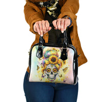 Sunflower Skull Shoulder Handbag She Is Sunshine Mixed With A Little Hurricane