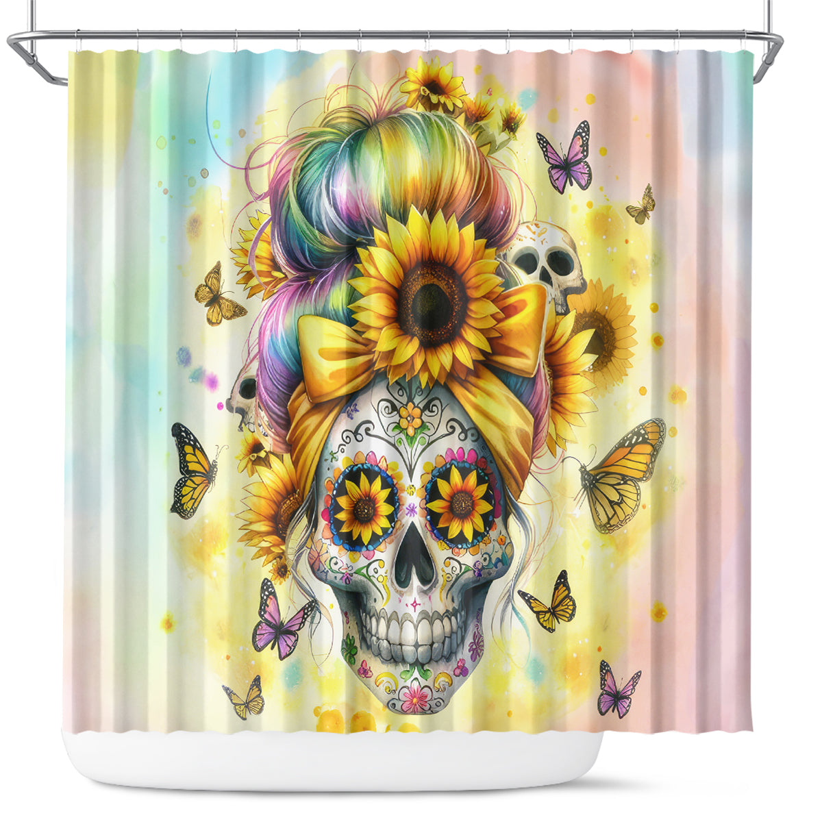 Sunflower Skull Shower Curtain She Is Sunshine Mixed With A Little Hurricane