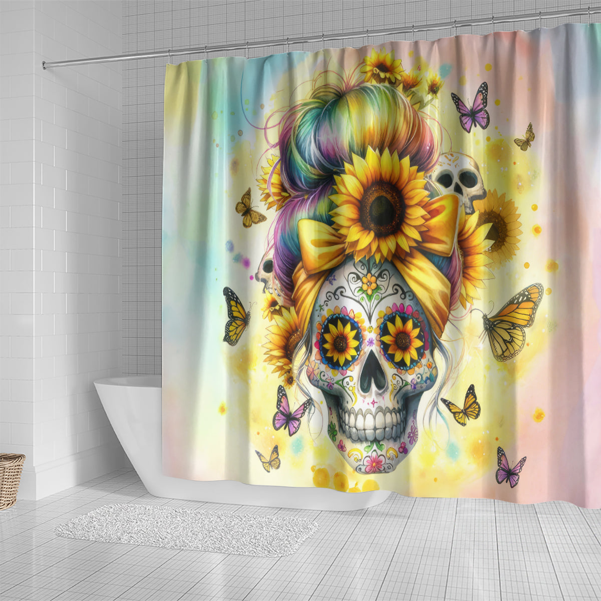 Sunflower Skull Shower Curtain She Is Sunshine Mixed With A Little Hurricane