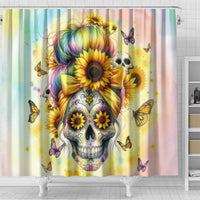 Sunflower Skull Shower Curtain She Is Sunshine Mixed With A Little Hurricane