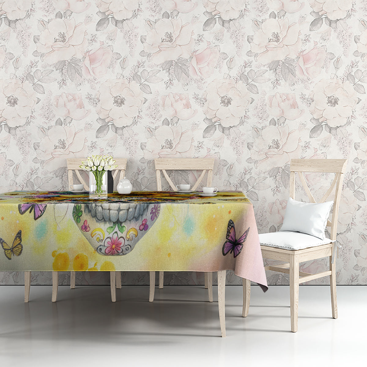 Sunflower Skull Tablecloth She Is Sunshine Mixed With A Little Hurricane - Wonder Print Shop