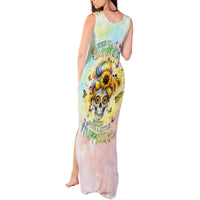 Sunflower Skull Tank Maxi Dress She Is Sunshine Mixed With A Little Hurricane - Wonder Print Shop