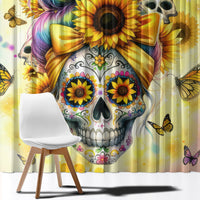 Sunflower Skull Window Curtain She Is Sunshine Mixed With A Little Hurricane - Wonder Print Shop