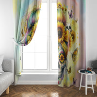 Sunflower Skull Window Curtain She Is Sunshine Mixed With A Little Hurricane - Wonder Print Shop