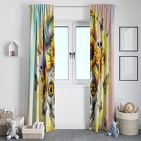 Sunflower Skull Window Curtain She Is Sunshine Mixed With A Little Hurricane - Wonder Print Shop