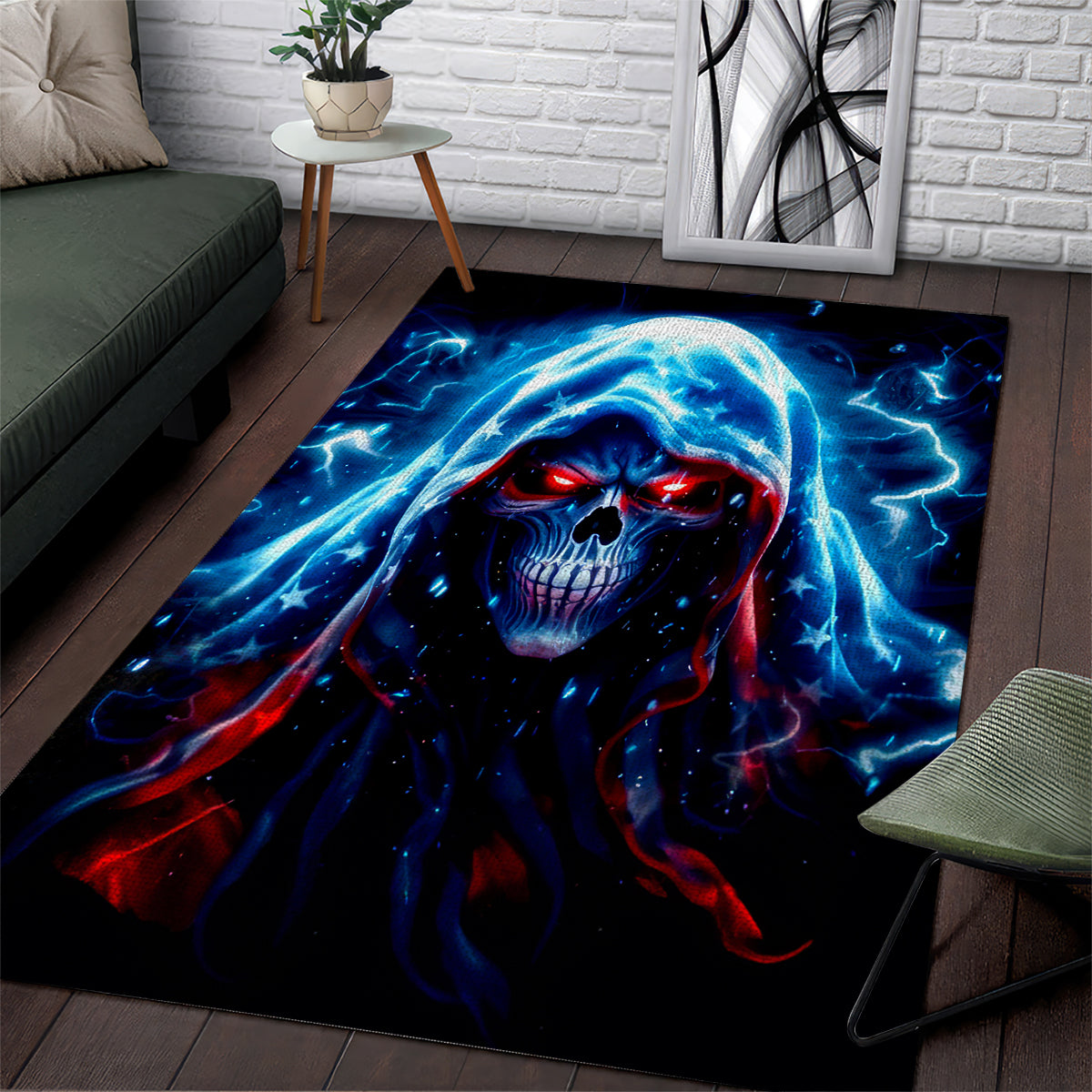 Thunder Skull Area Rug I'm Not Anti Social I'm Just Not User Friendly - Wonder Print Shop