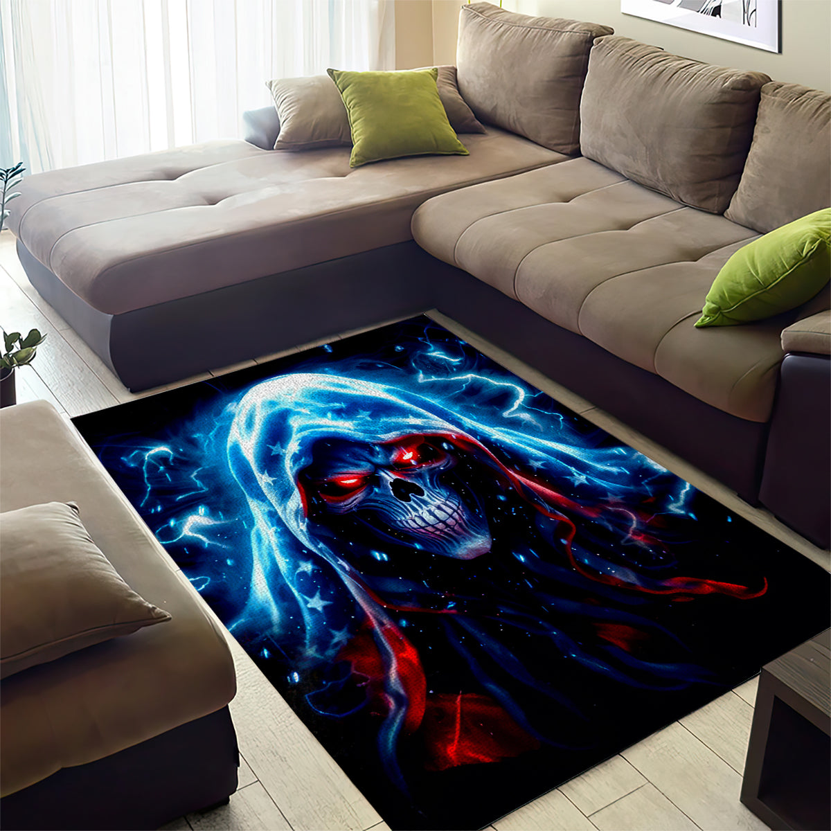 Thunder Skull Area Rug I'm Not Anti Social I'm Just Not User Friendly - Wonder Print Shop
