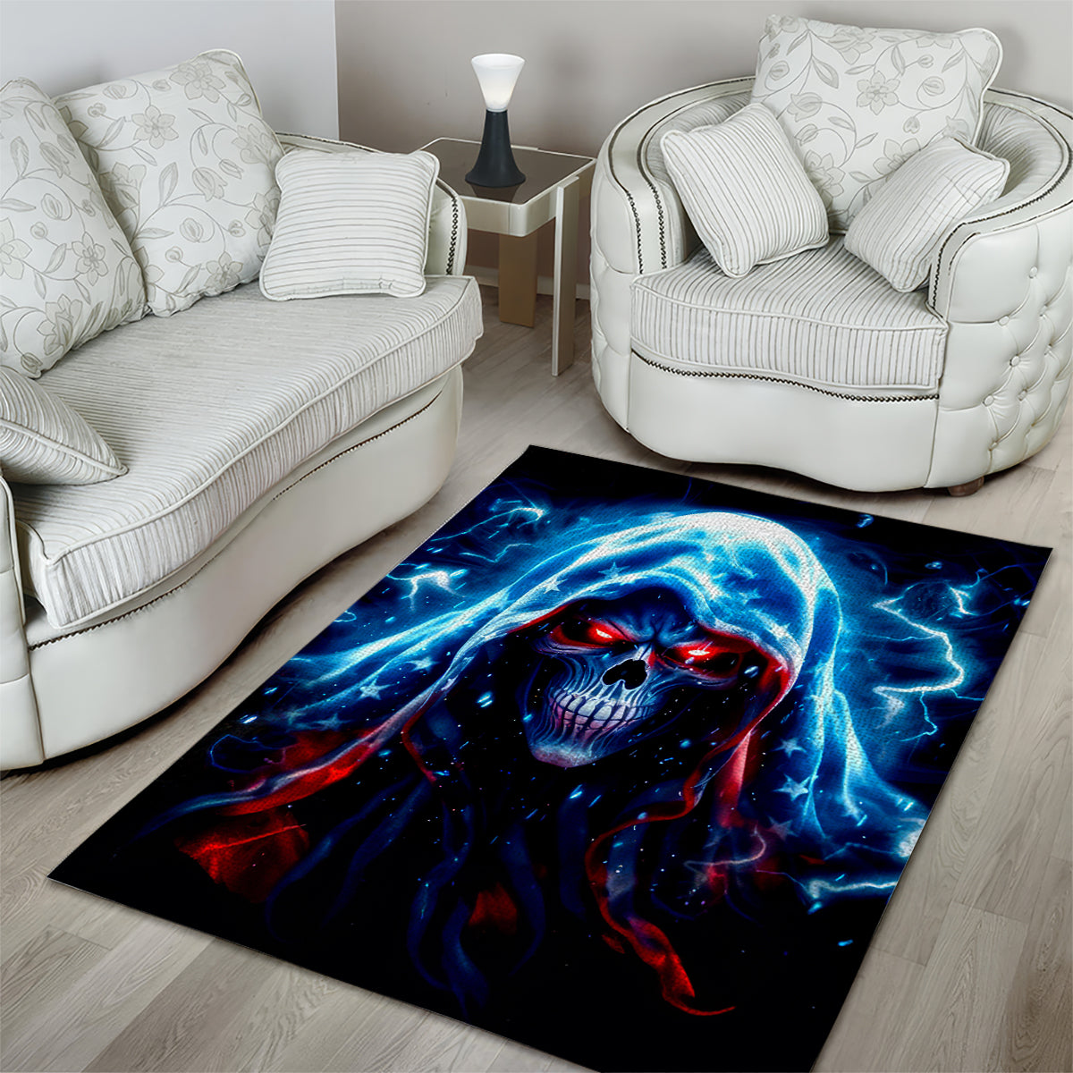 Thunder Skull Area Rug I'm Not Anti Social I'm Just Not User Friendly - Wonder Print Shop