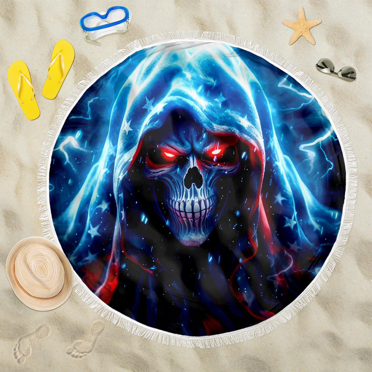 Thunder Skull Beach Blanket I'm Not Anti Social I'm Just Not User Friendly - Wonder Print Shop