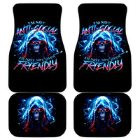 Thunder Skull Car Mats I'm Not Anti Social I'm Just Not User Friendly - Wonder Print Shop