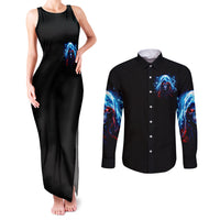 Thunder Skull Couples Matching Tank Maxi Dress and Long Sleeve Button Shirt I'm Not Anti Social I'm Just Not User Friendly - Wonder Print Shop