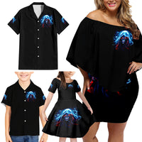 Thunder Skull Family Matching Off Shoulder Short Dress and Hawaiian Shirt I'm Not Anti Social I'm Just Not User Friendly - Wonder Print Shop