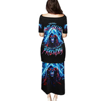 Thunder Skull Family Matching Puletasi and Hawaiian Shirt I'm Not Anti Social I'm Just Not User Friendly - Wonder Print Shop