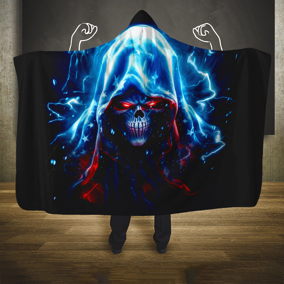 Thunder Skull Hooded Blanket I'm Not Anti Social I'm Just Not User Friendly