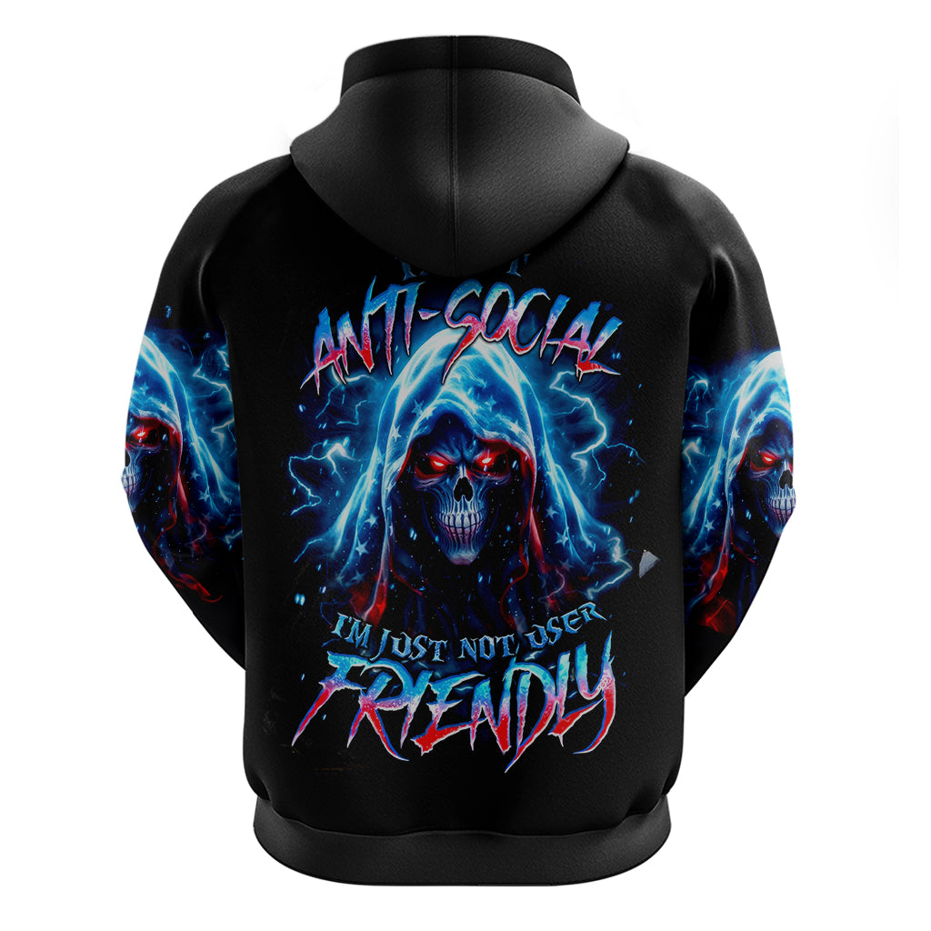 Thunder Skull Hoodie I'm Not Anti Social I'm Just Not User Friendly - Wonder Print Shop