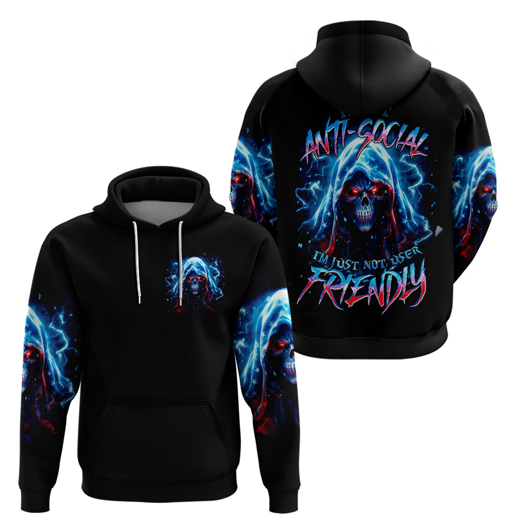 Thunder Skull Hoodie I'm Not Anti Social I'm Just Not User Friendly - Wonder Print Shop